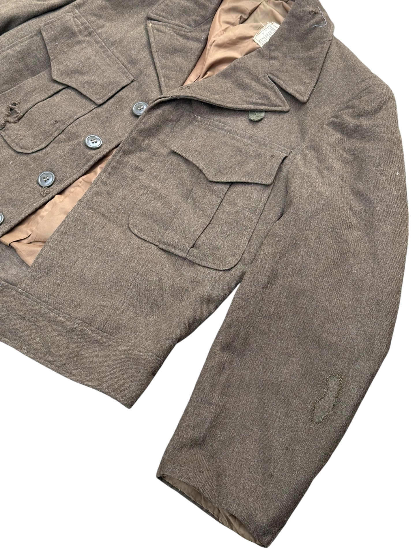 Vintage WWII 1940s U.S. Army Ike Jacket M1944 Wool Field Jacket Military Olive Drab