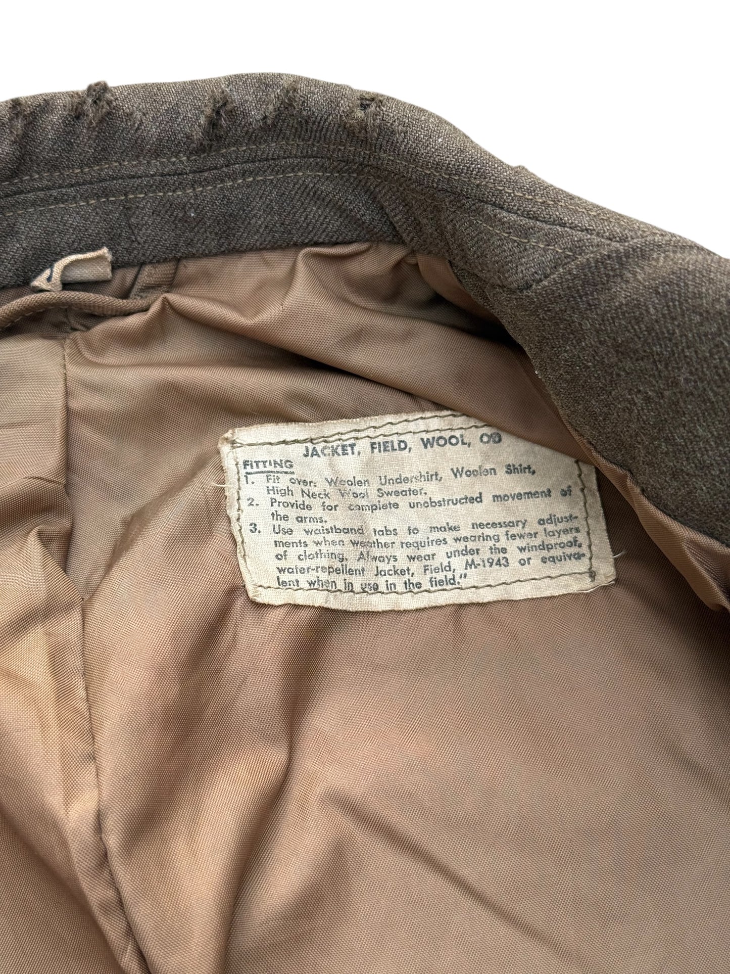 Vintage WWII 1940s U.S. Army Ike Jacket M1944 Wool Field Jacket Military Olive Drab