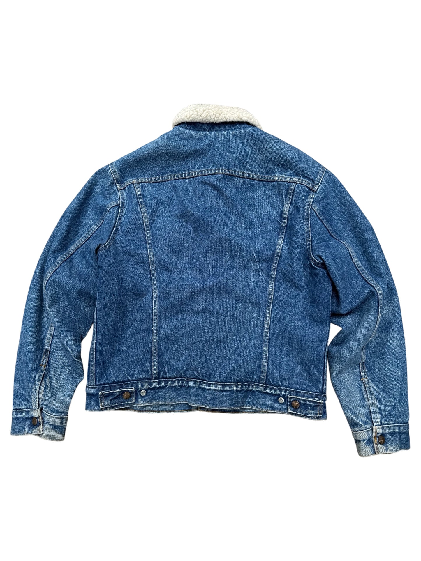 Vintage Levi’s 70605 Sherpa Trucker Jacket Size 42 – 80s USA Made Denim Shearling