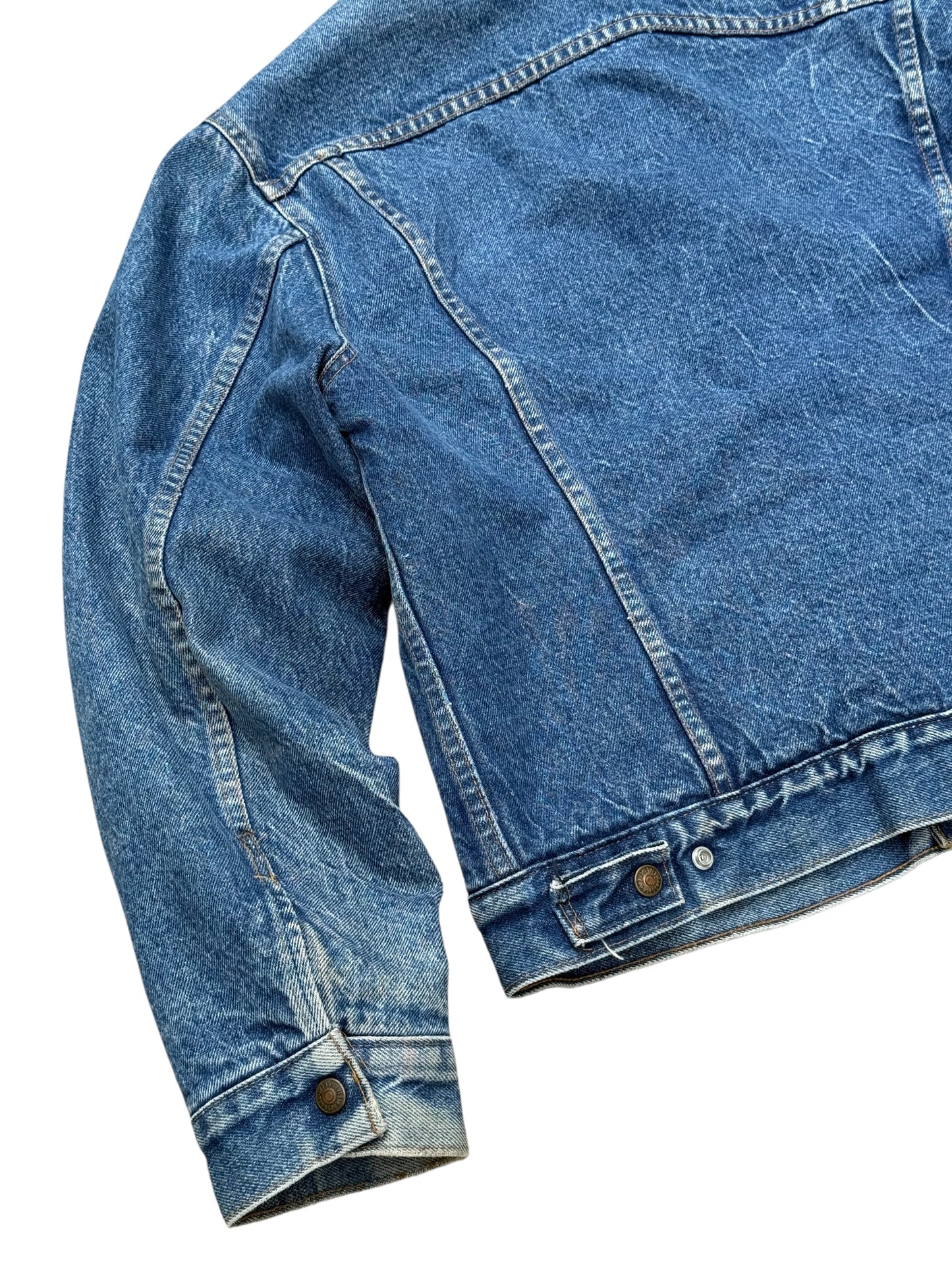 Vintage Levi’s 70605 Sherpa Trucker Jacket Size 42 – 80s USA Made Denim Shearling