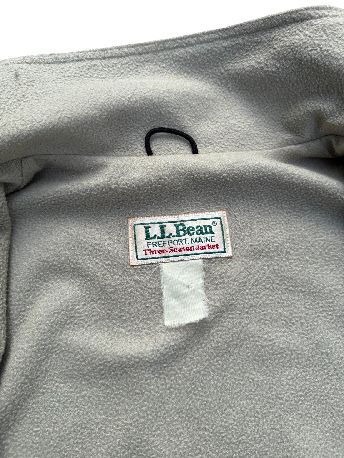 Vintage LL Bean Three-Season Jacket Green Fleece Lined Zip Up Made in USA