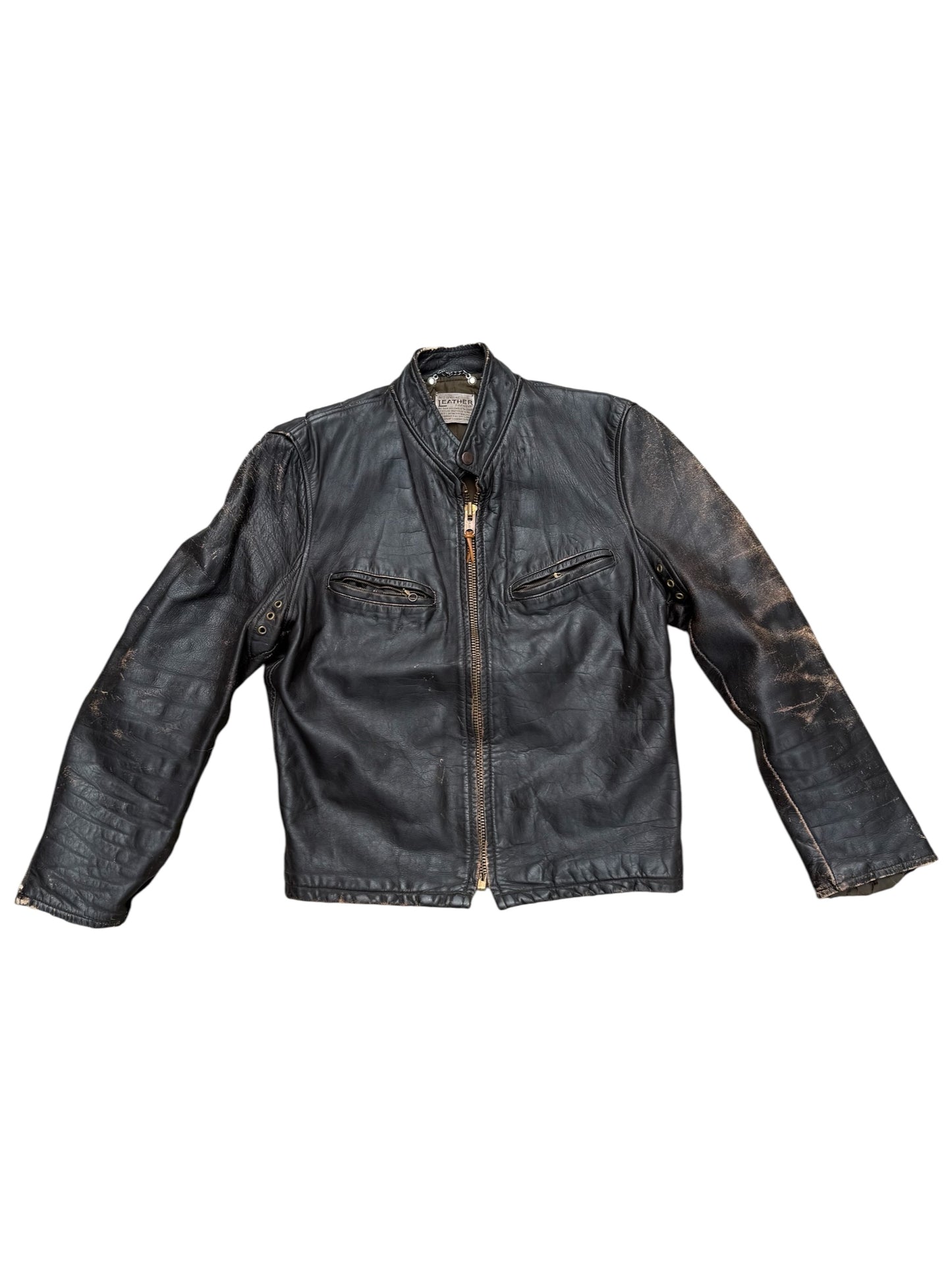 Vintage 1950s-60s Genuine Leather Cafe Racer Jacket