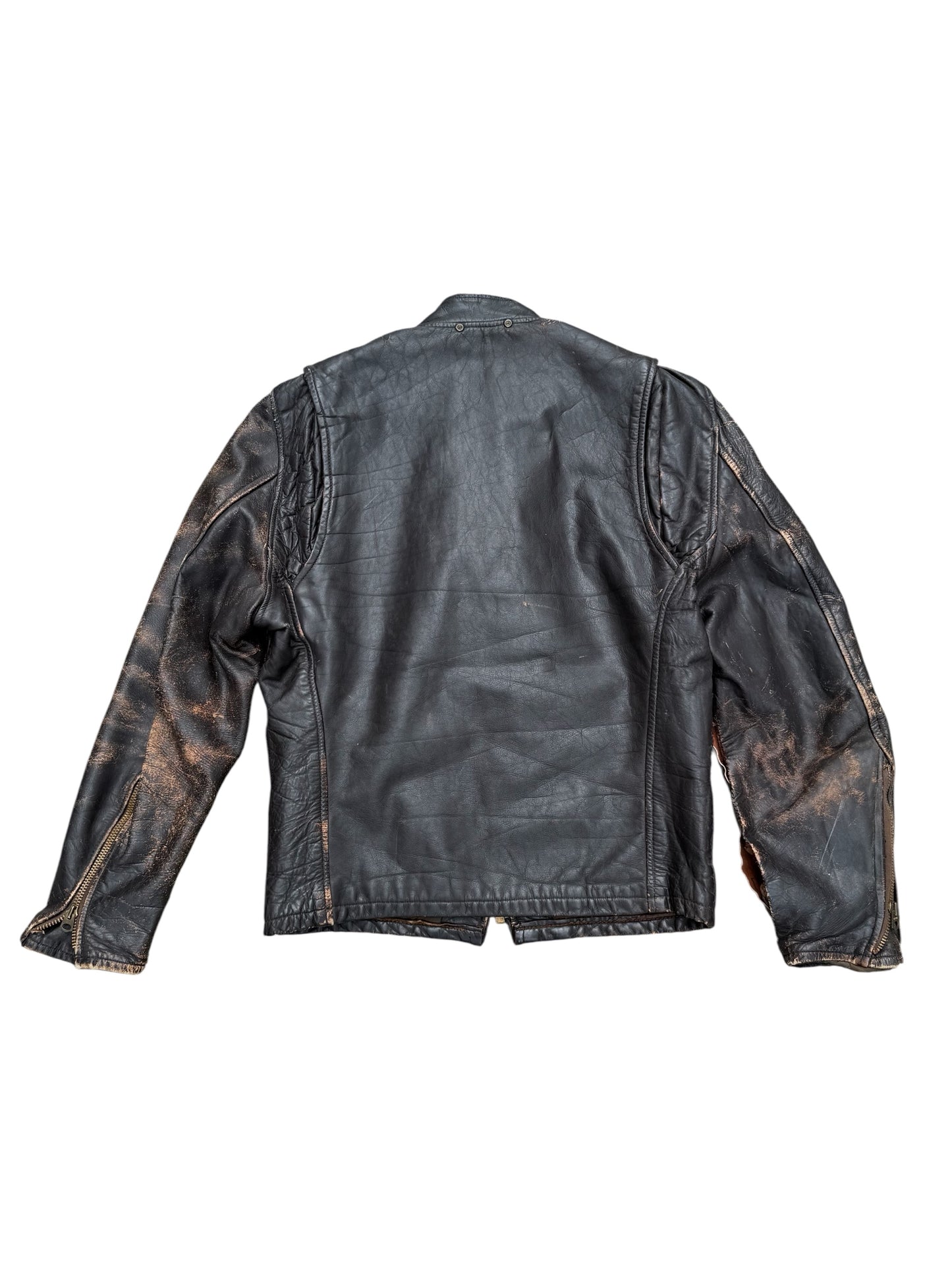Vintage 1950s-60s Genuine Leather Cafe Racer Jacket