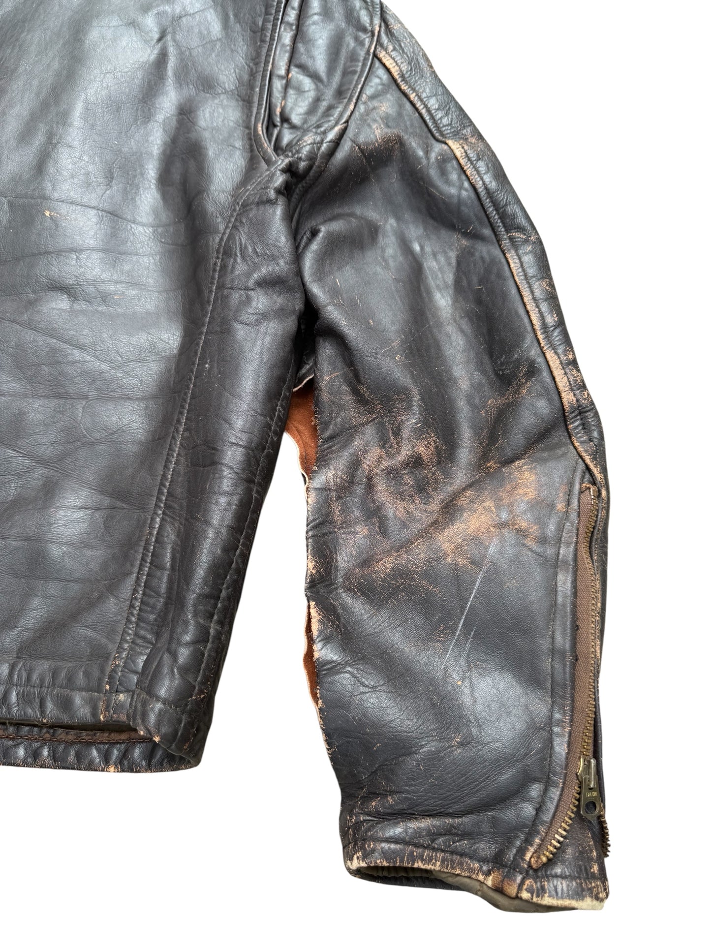 Vintage 1950s-60s Genuine Leather Cafe Racer Jacket