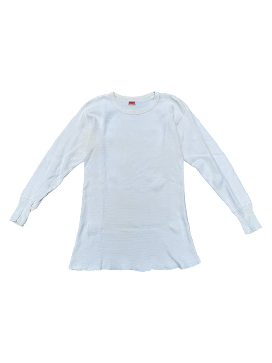 Vintage 1950s Healthknit Thermal Long Sleeve Shirt White Waffle Knit USA