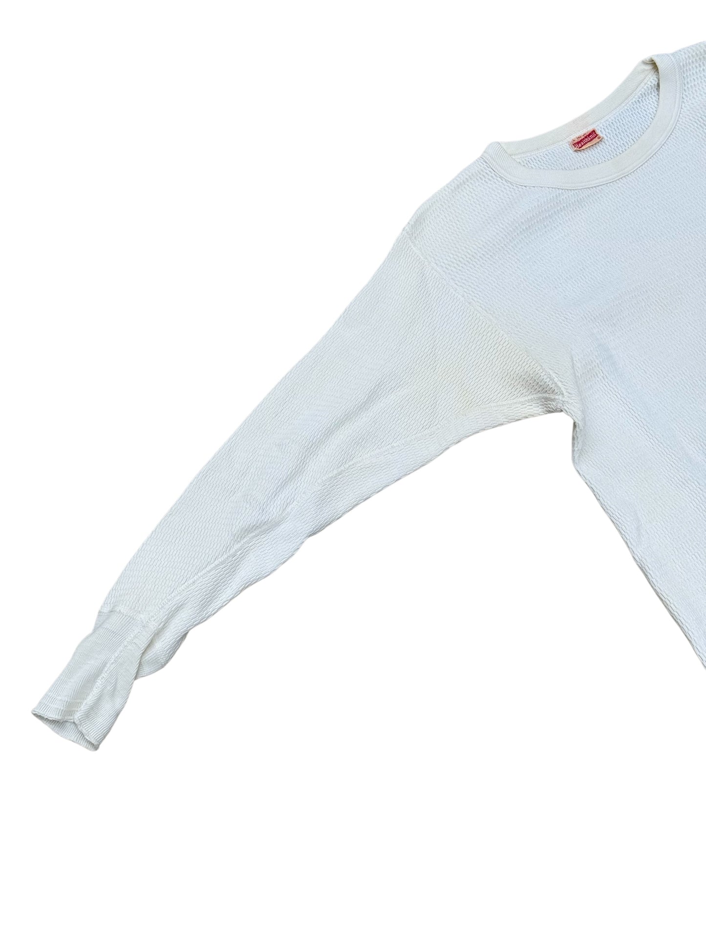 Vintage 1950s Healthknit Thermal Long Sleeve Shirt White Waffle Knit USA