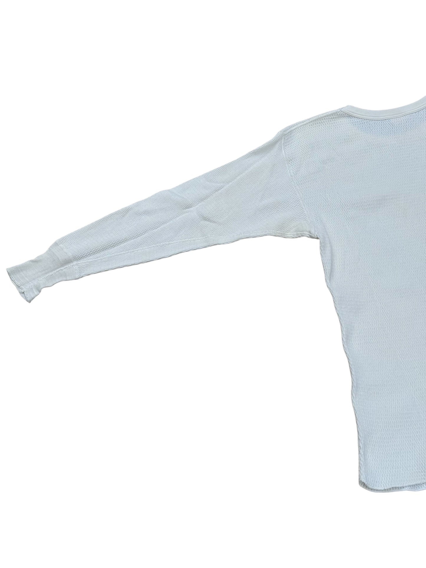 Vintage 1950s Healthknit Thermal Long Sleeve Shirt White Waffle Knit USA
