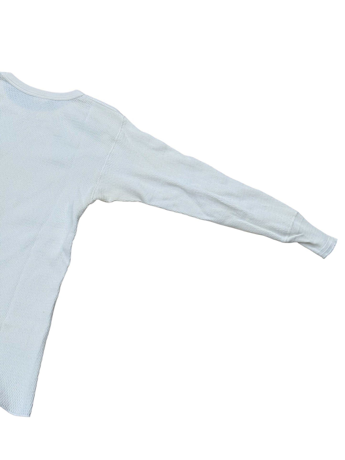 Vintage 1950s Healthknit Thermal Long Sleeve Shirt White Waffle Knit USA