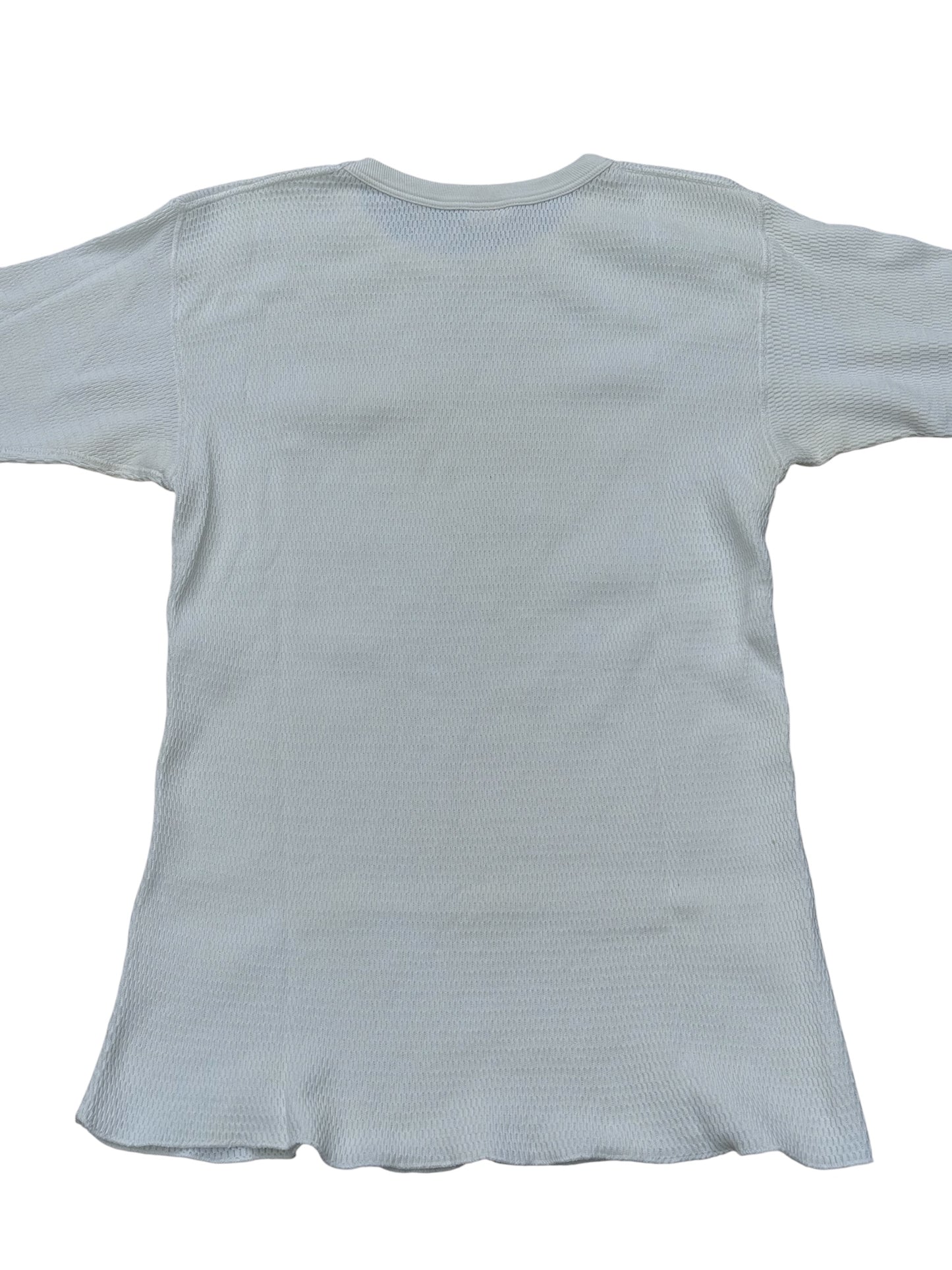 Vintage 1950s Healthknit Thermal Long Sleeve Shirt White Waffle Knit USA