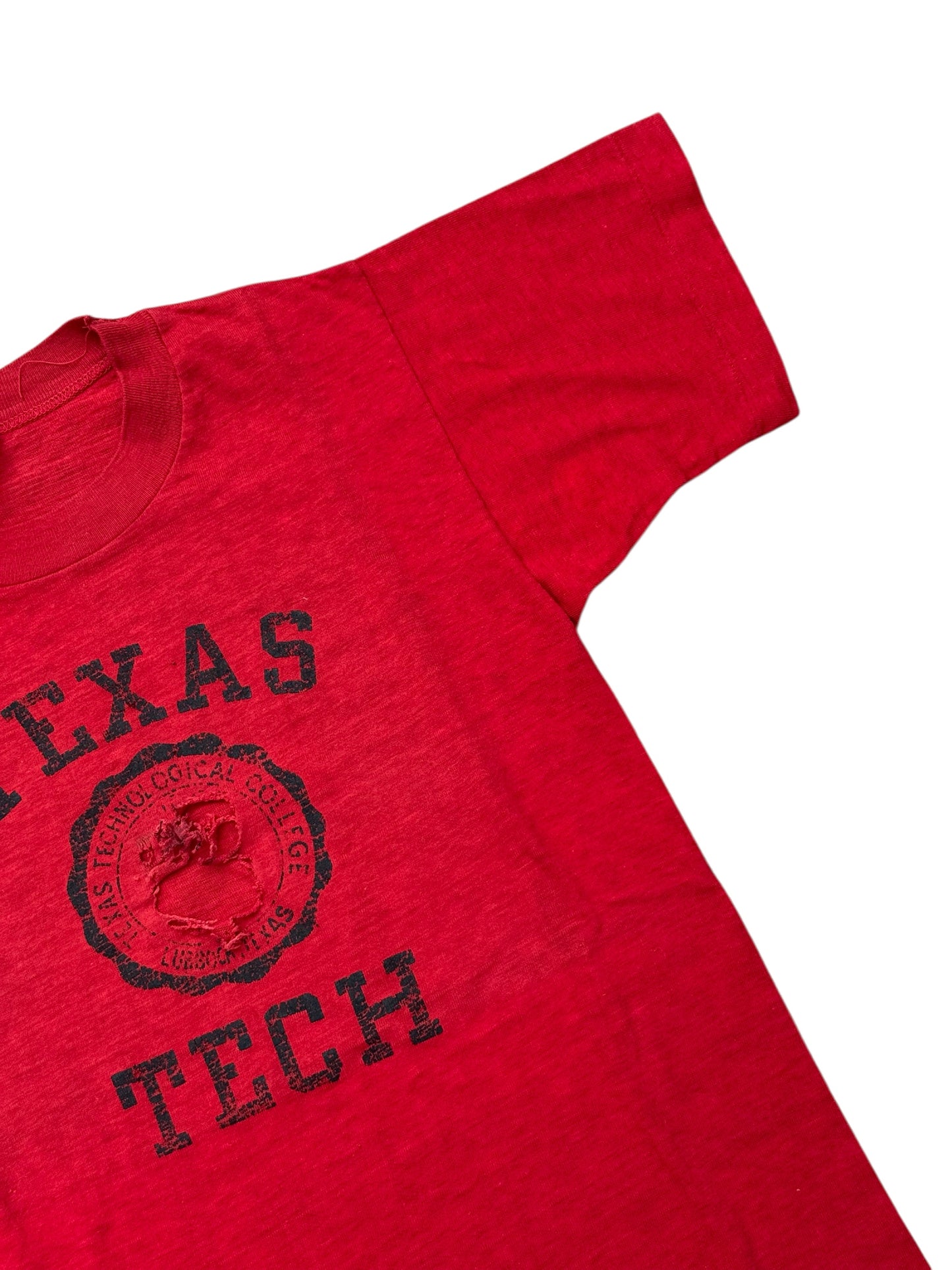 Vintage 1950s–60s Texas Tech Champion Running Man T-Shirt – Red Collegiate Tee