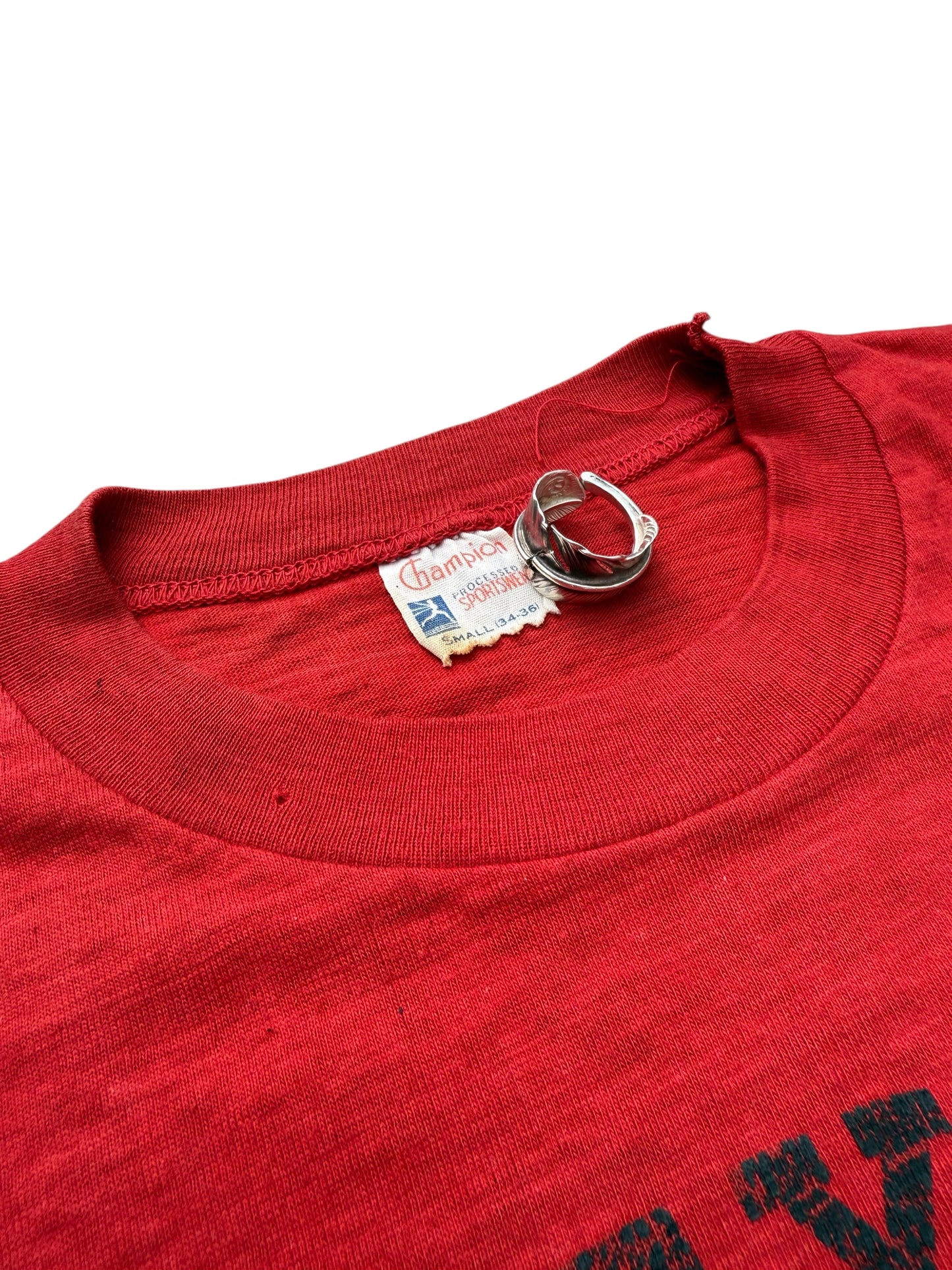 Vintage 1950s–60s Texas Tech Champion Running Man T-Shirt – Red Collegiate Tee