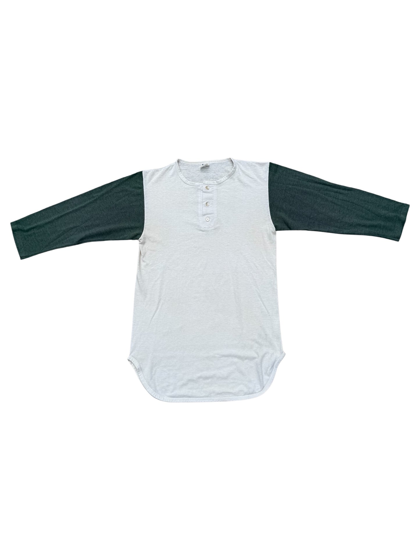 Vintage 1970s-80s Champion Henley Baseball Tee Raglan 3/4 Sleeve