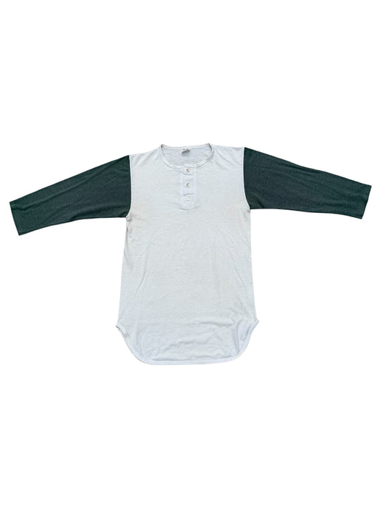 Vintage 1970s-80s Champion Henley Baseball Tee Raglan 3/4 Sleeve