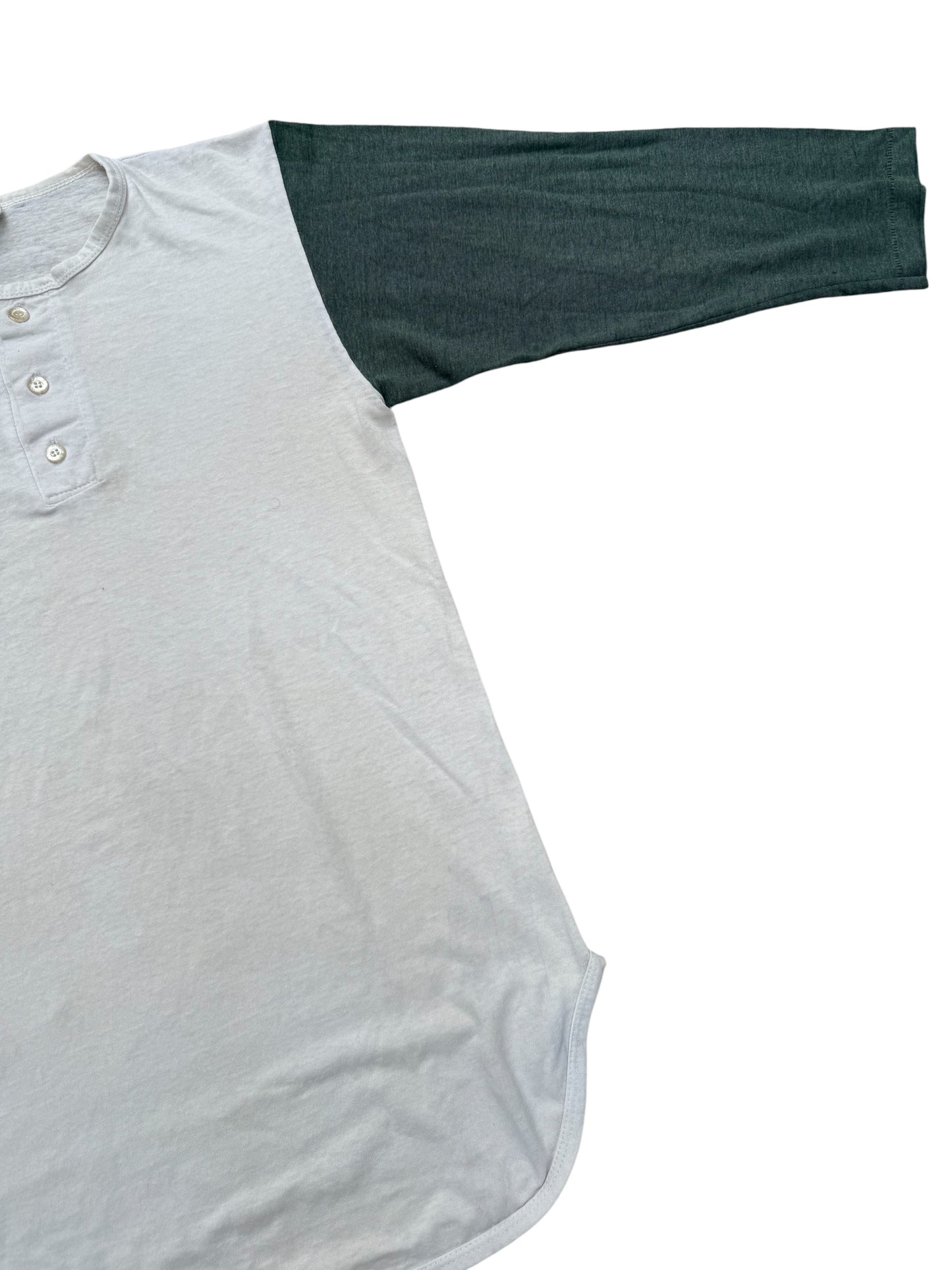 Vintage 1970s-80s Champion Henley Baseball Tee Raglan 3/4 Sleeve
