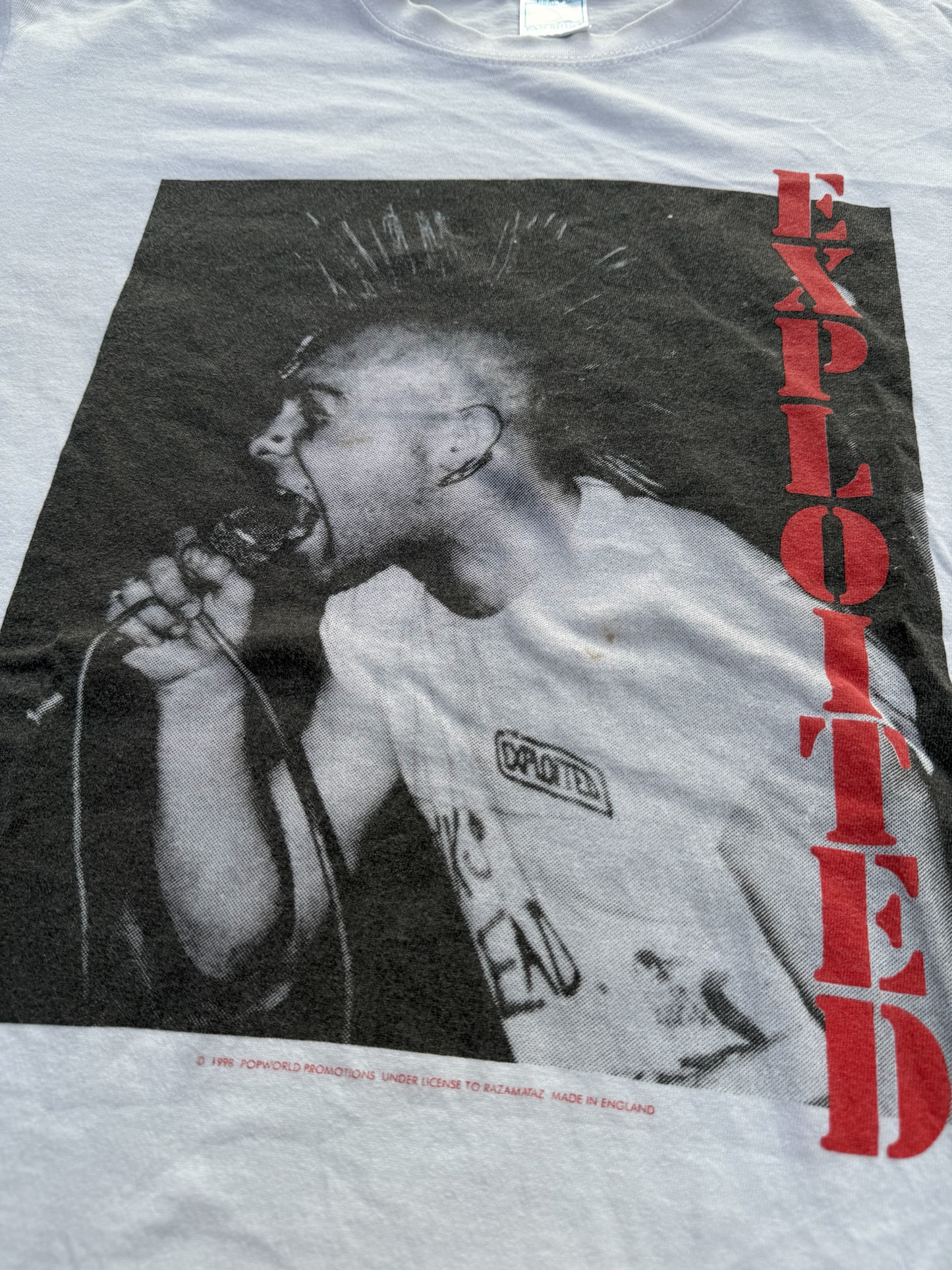 Vintage 1998 The Exploited Band Tshirt Popworld Promotions Razamataz UK