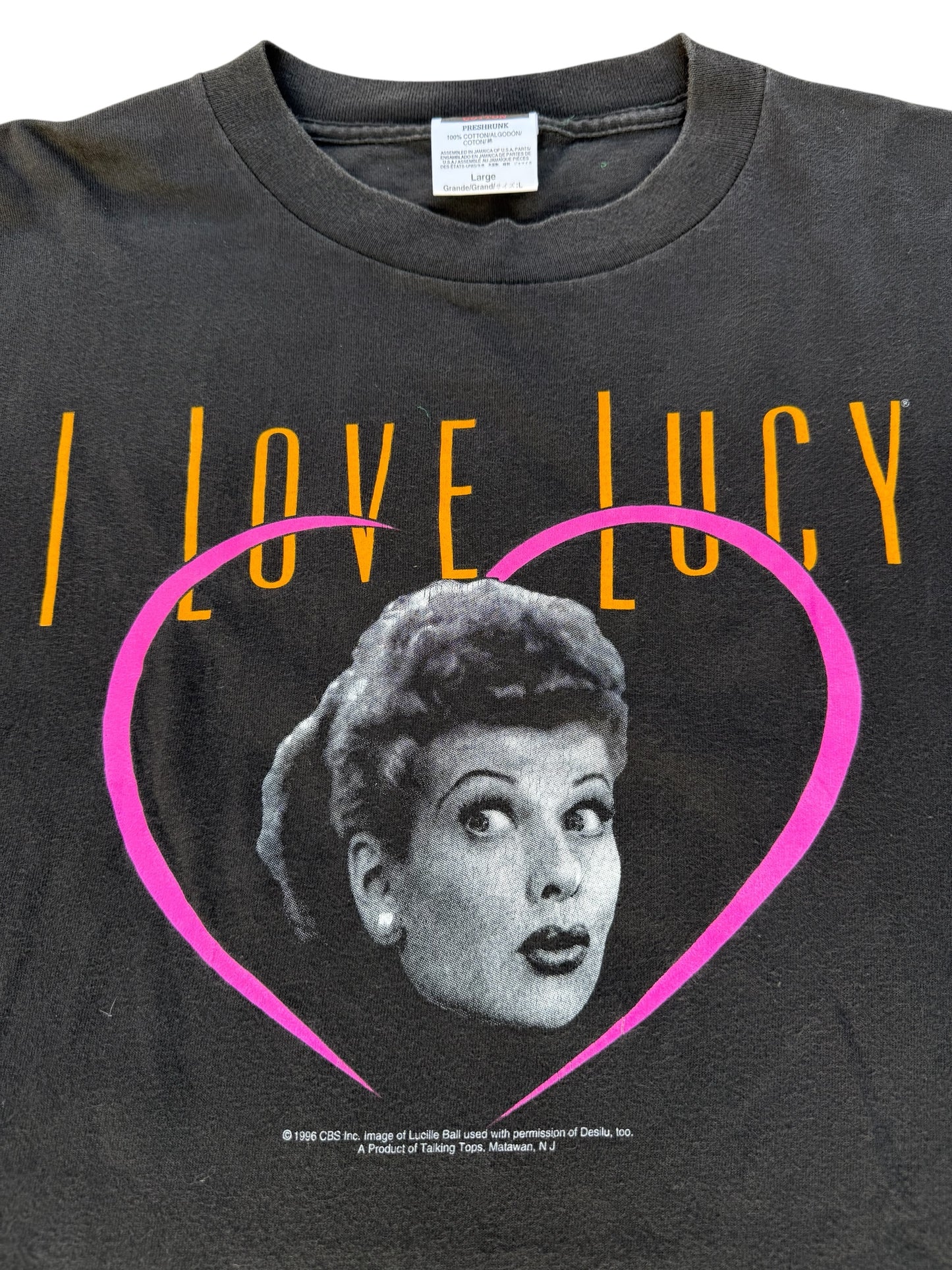 Vintage 90s I Love Lucy CBS Licensed Tshirt Classic Sitcom Collectible