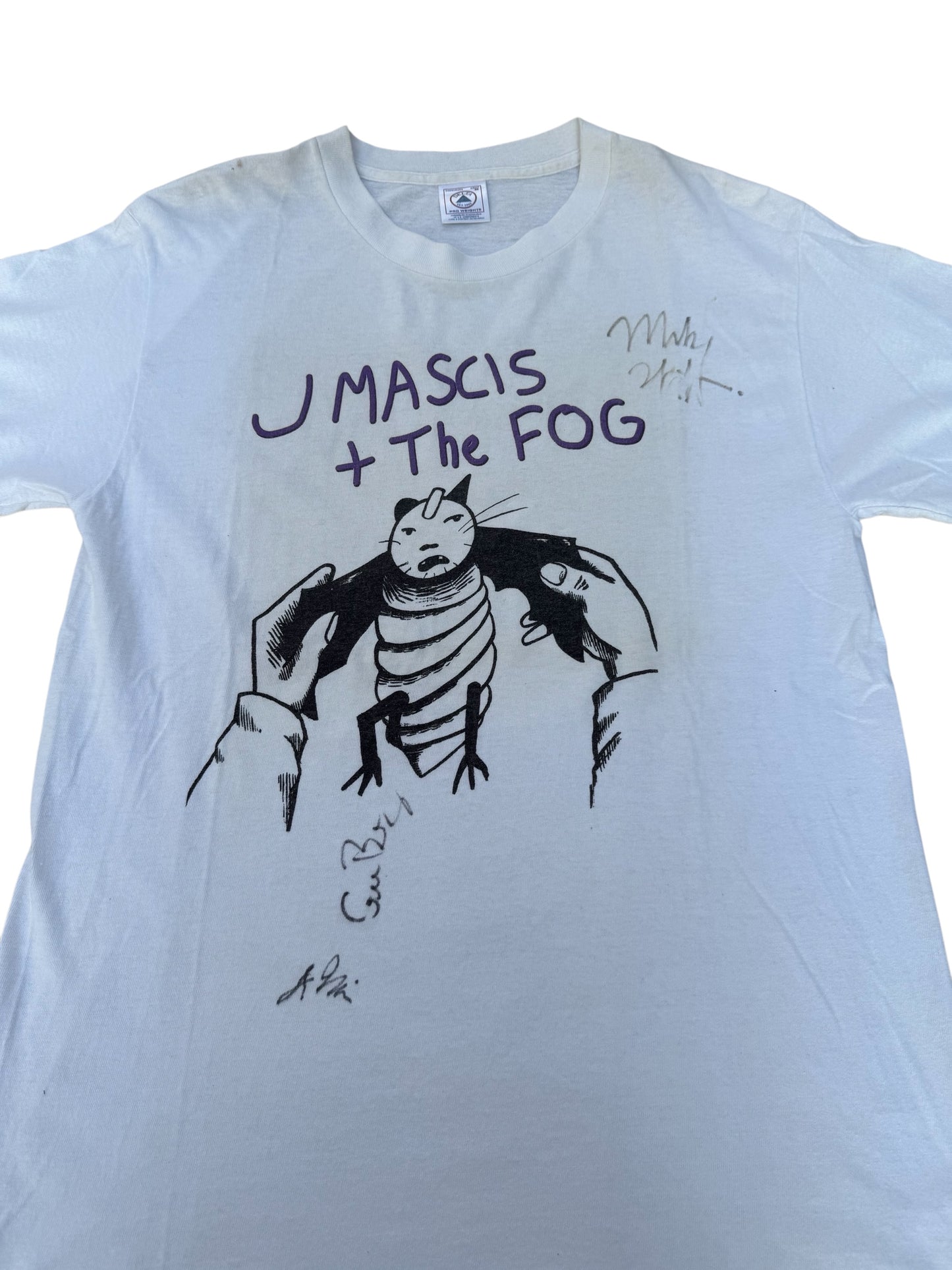 Vintage 2000s J Mascis + The Fog Band Tshirt Signed