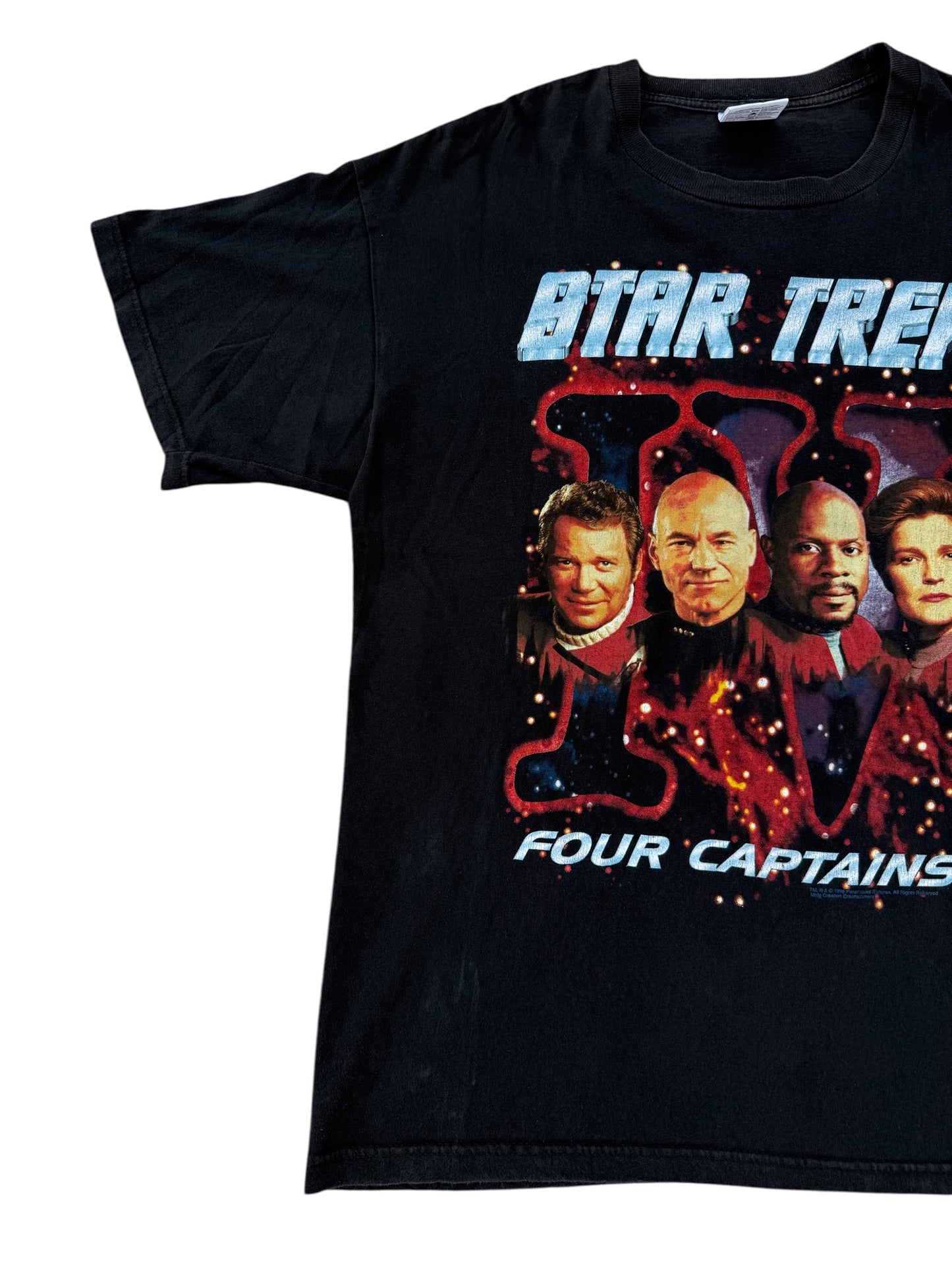 Vintage 1996 Star Trek Four Captains Tshirt Paramount Pictures Classic Sci-Fi