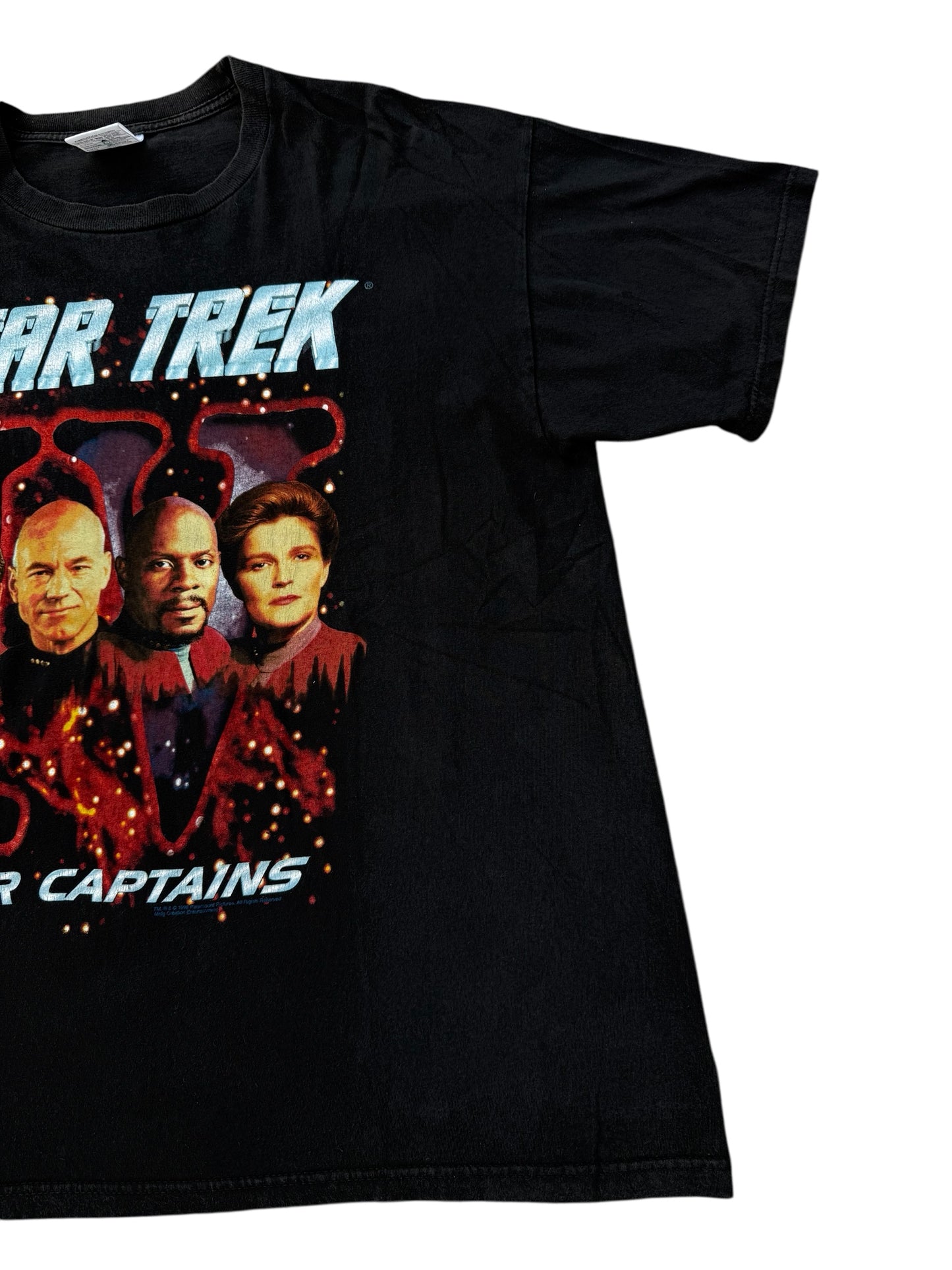 Vintage 1996 Star Trek Four Captains Tshirt Paramount Pictures Classic Sci-Fi