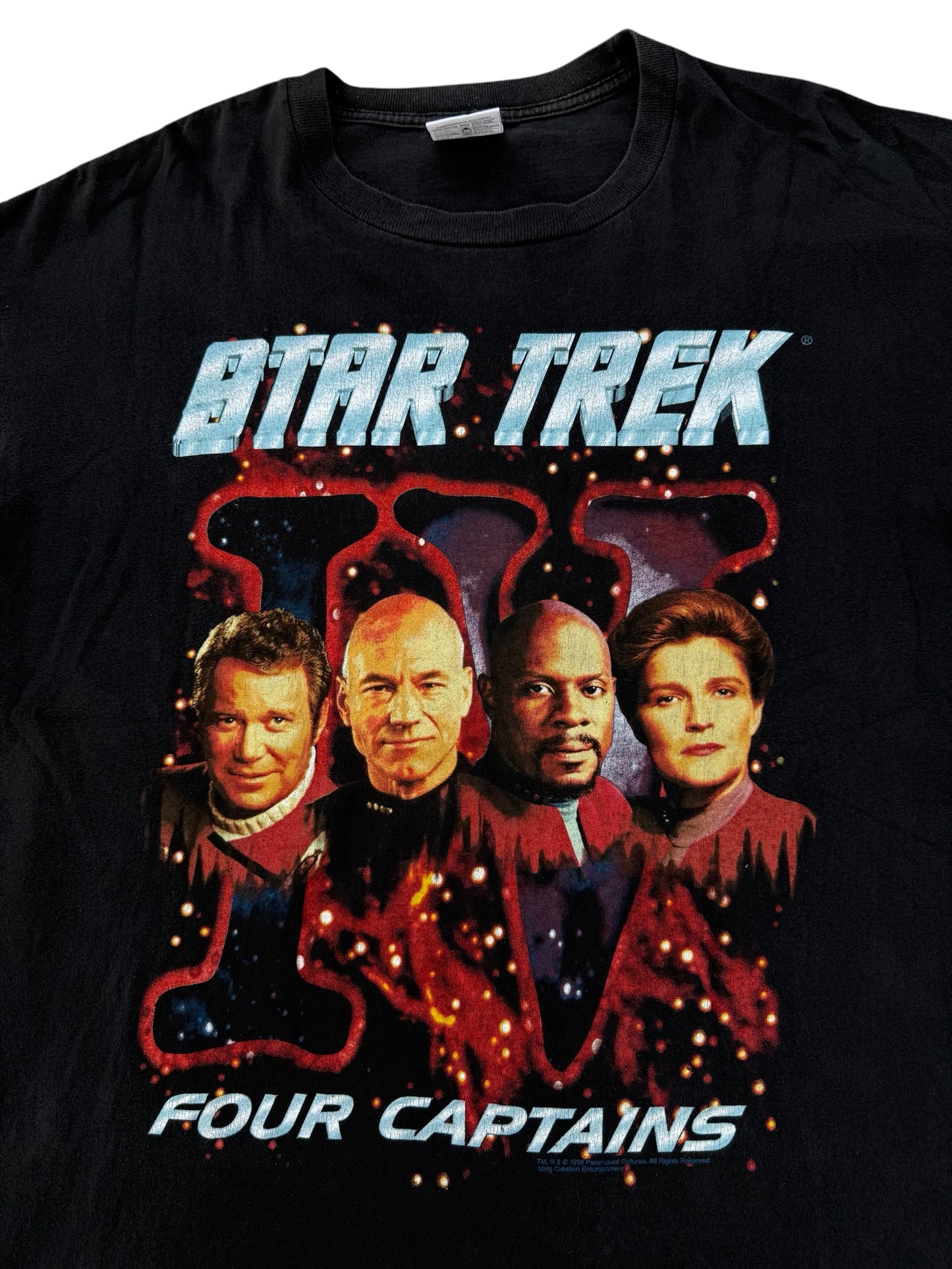 Vintage 1996 Star Trek Four Captains Tshirt Paramount Pictures Classic Sci-Fi