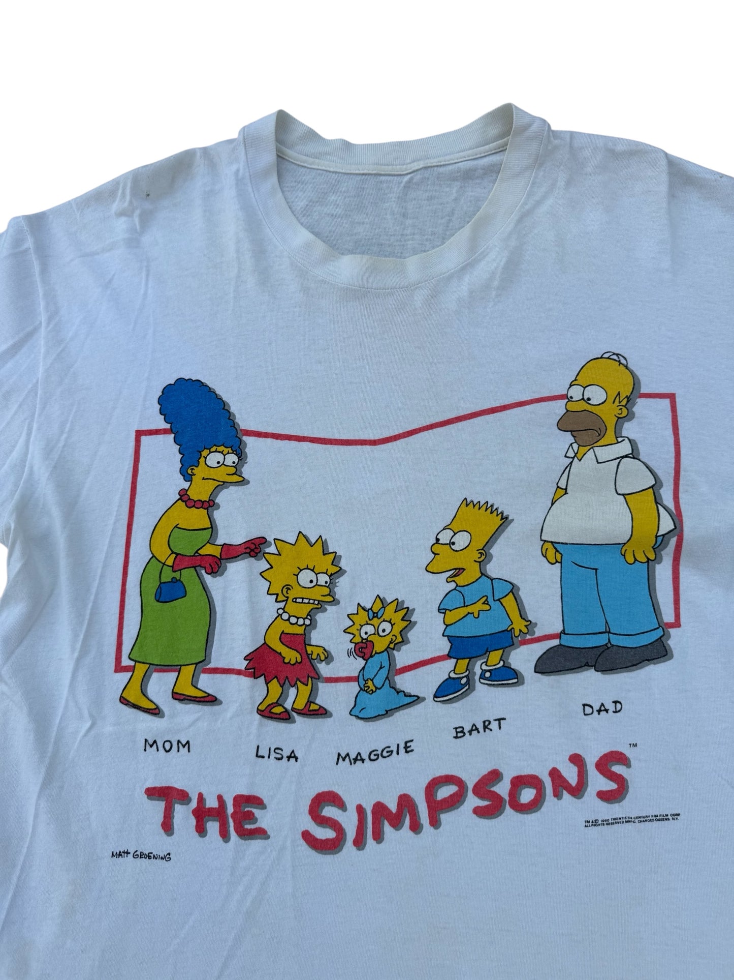 Vintage 1990 The Simpsons Family Graphic Tshirt Matt Groening Cartoon