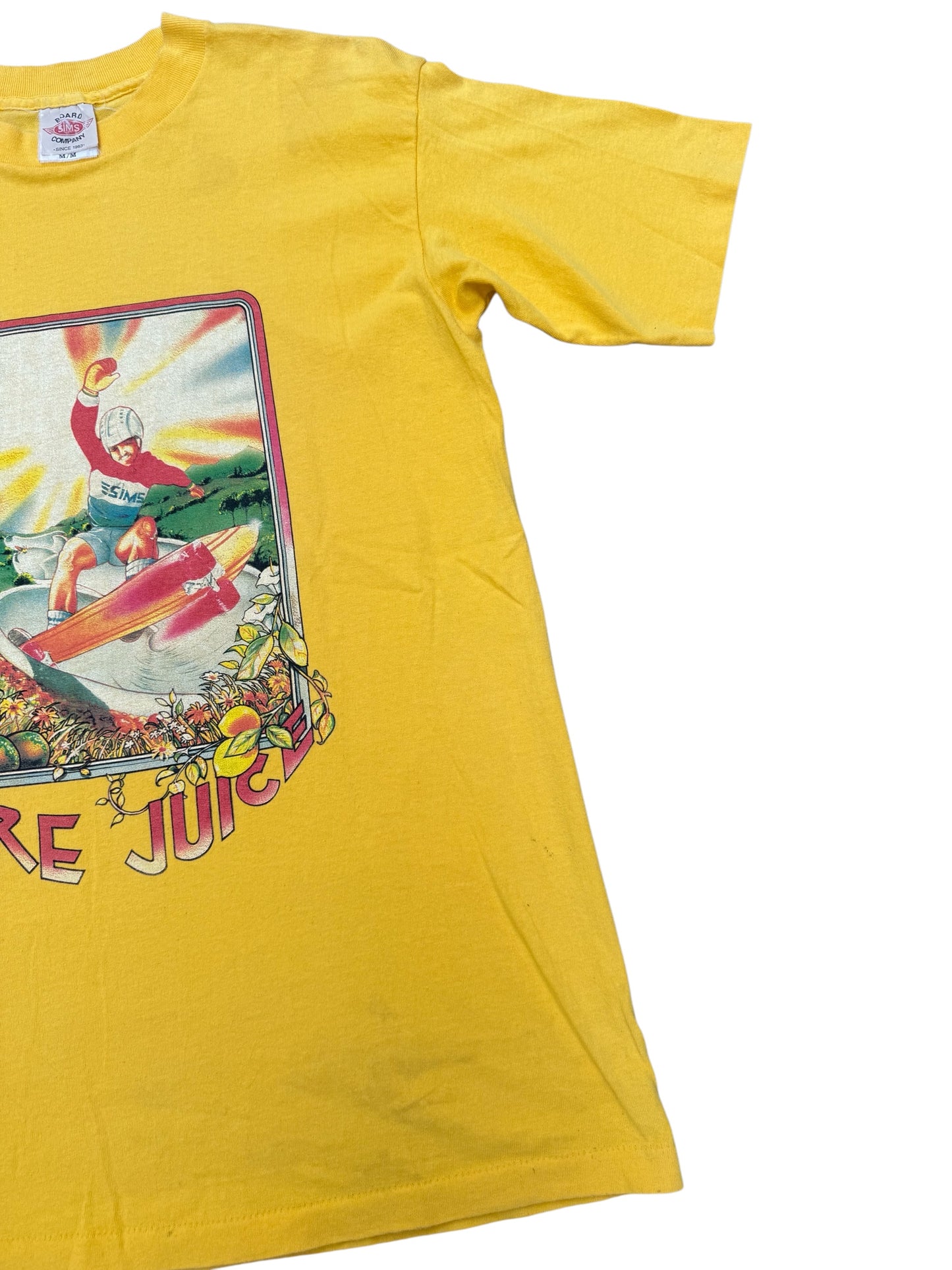 Vintage Sims Skateboards “Pure Juice” Tshirt 1970s Skate/Surf Era Made in USA