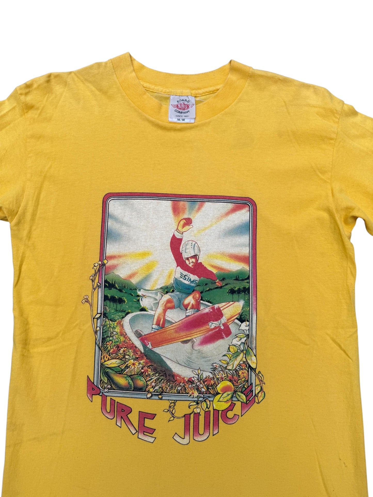 Vintage Sims Skateboards “Pure Juice” Tshirt 1970s Skate/Surf Era Made in USA