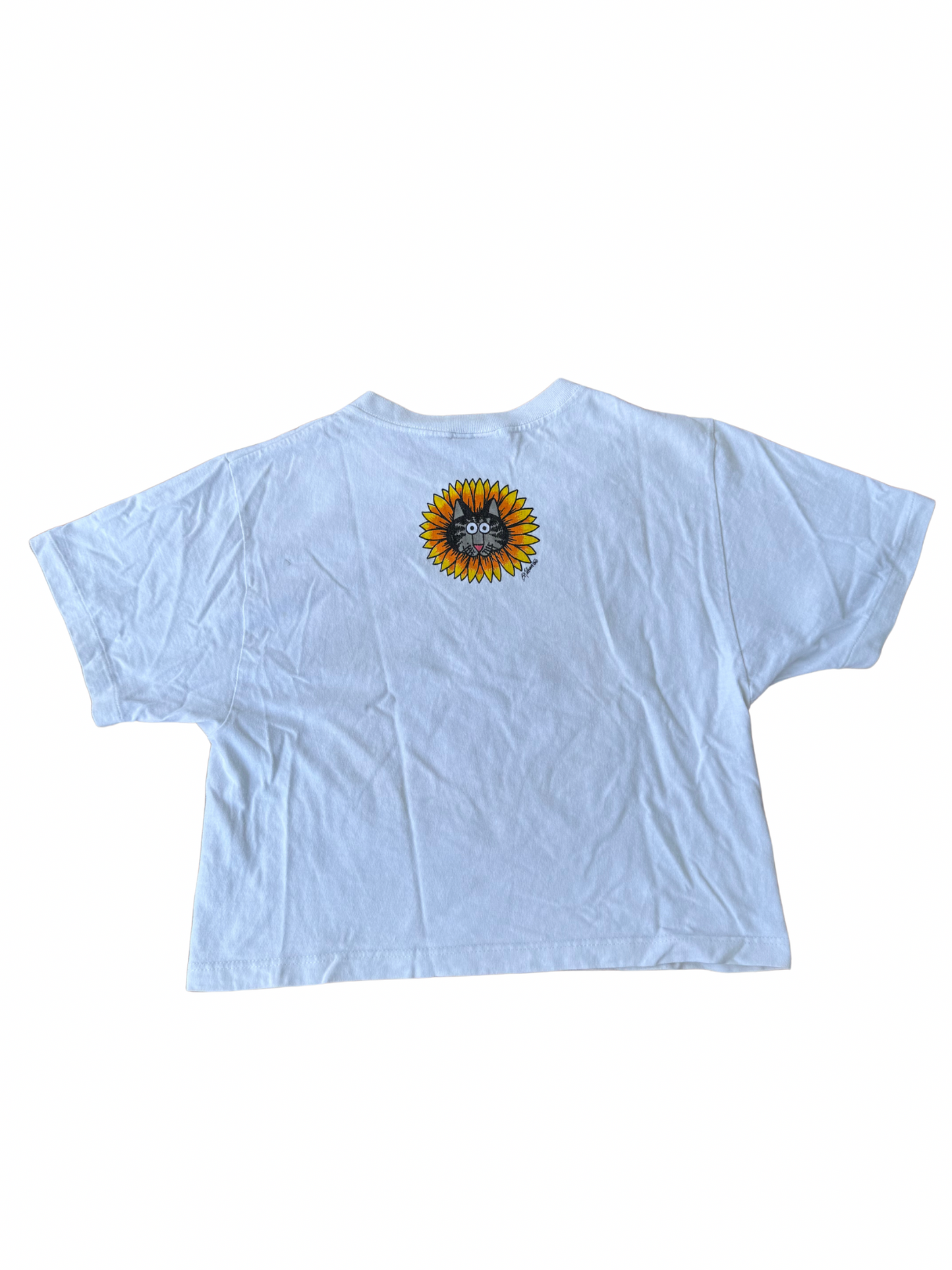 Vintage Crazy Shirt Hawaii “Cat in Sunflower” Crop Tee