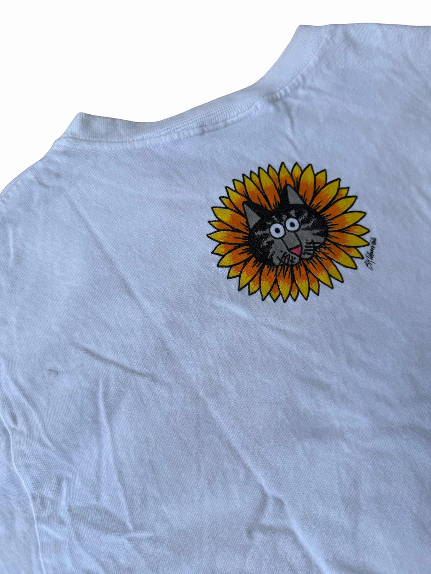 Vintage Crazy Shirt Hawaii “Cat in Sunflower” Crop Tee