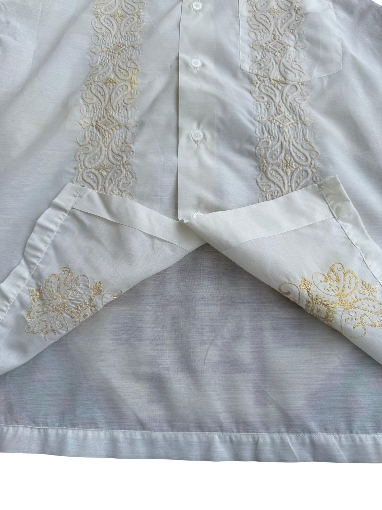 Vintage 1970s Red Horse Hand-Embroidered Dress Shirt