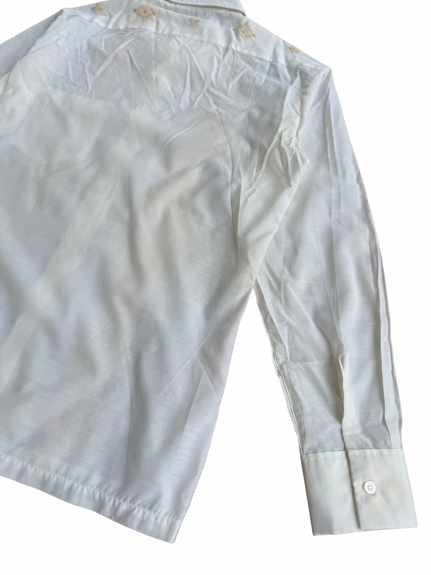 Vintage 1970s Red Horse Hand-Embroidered Dress Shirt