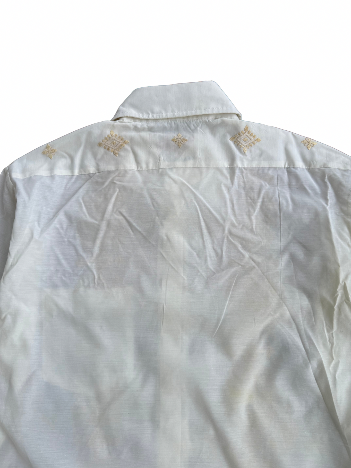 Vintage 1970s Red Horse Hand-Embroidered Dress Shirt