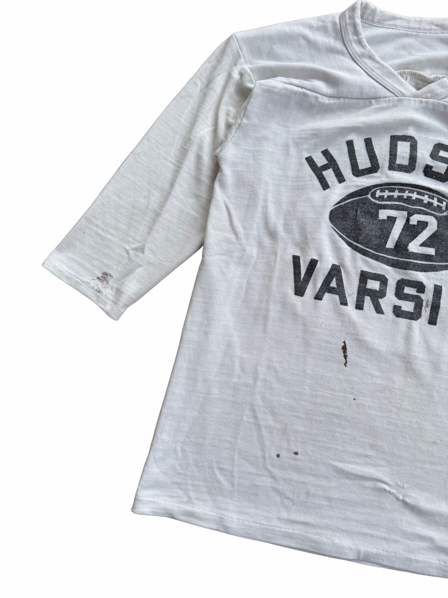 Vintage 1950s-60s Hudson Varsity 3/4 Sleeve Football Tee