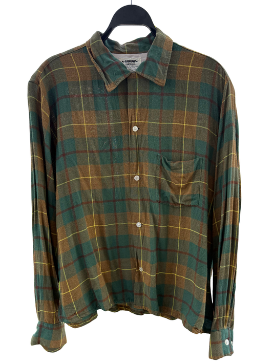 Vintage 1950s Arrow “Chevella” Rayon Plaid Shirt