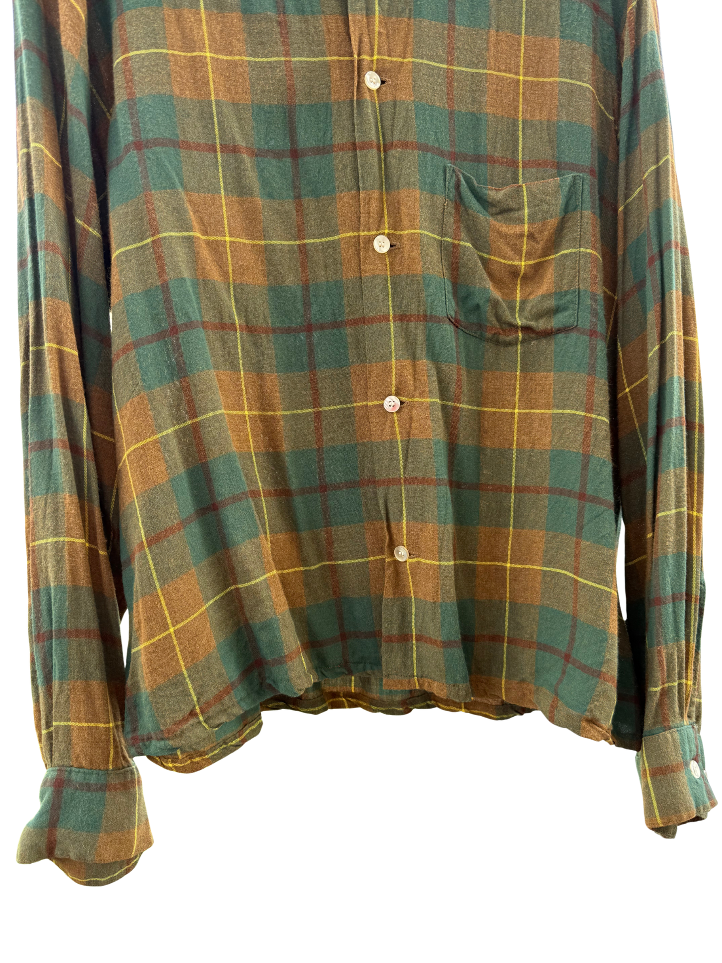 Vintage 1950s Arrow “Chevella” Rayon Plaid Shirt